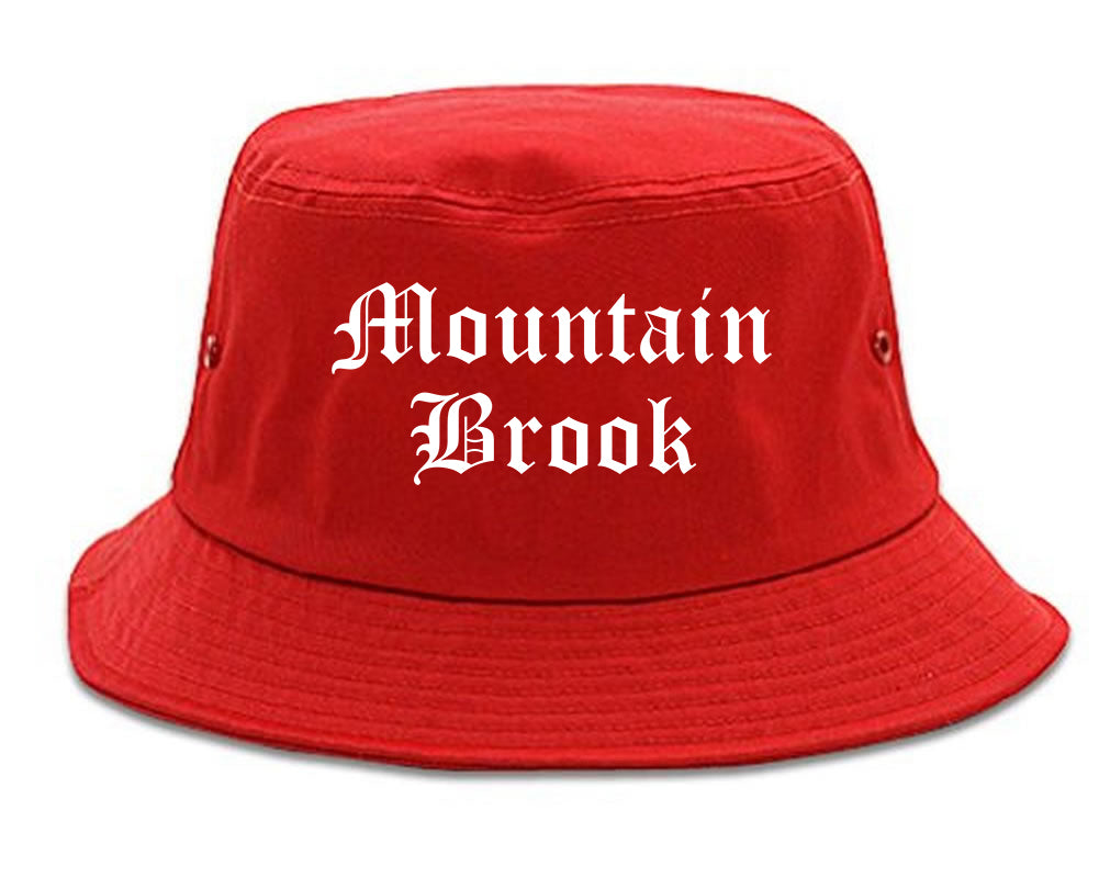 Mountain Brook Alabama AL Old English Mens Bucket Hat Red