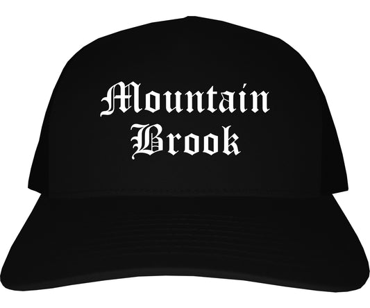 Mountain Brook Alabama AL Old English Mens Trucker Hat Cap Black