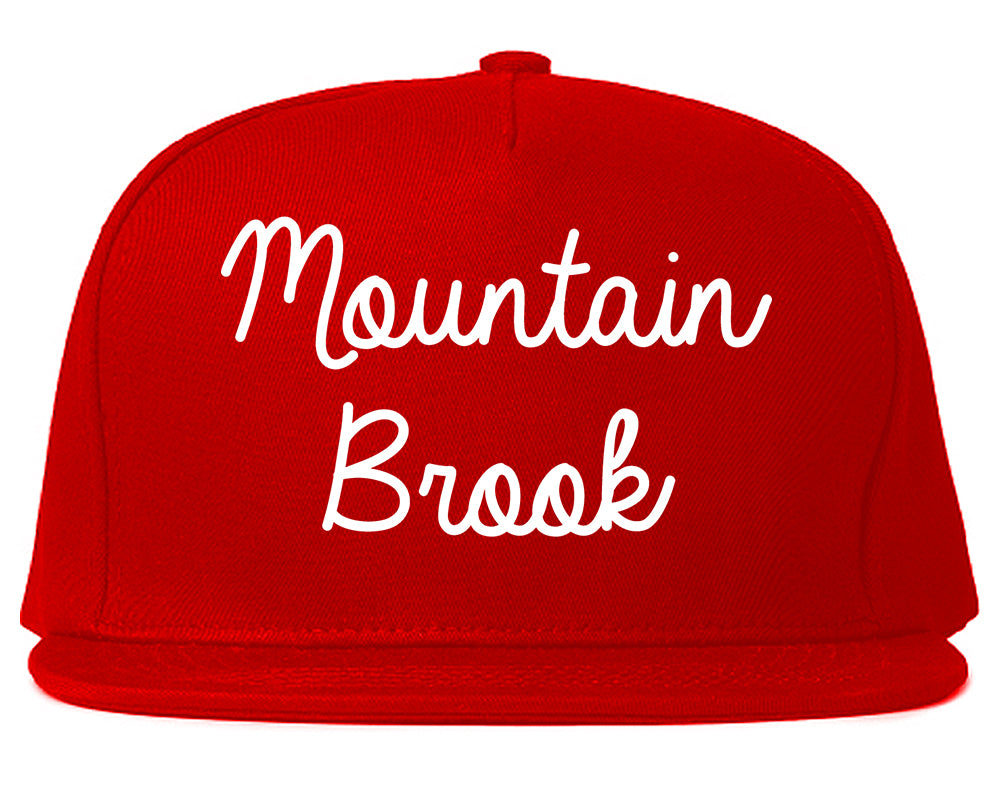 Mountain Brook Alabama AL Script Mens Snapback Hat Red