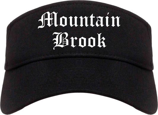 Mountain Brook Alabama AL Old English Mens Visor Cap Hat Black