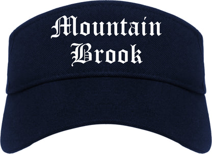 Mountain Brook Alabama AL Old English Mens Visor Cap Hat Navy Blue