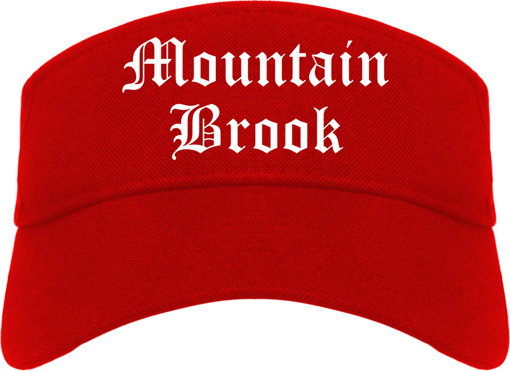 Mountain Brook Alabama AL Old English Mens Visor Cap Hat Red