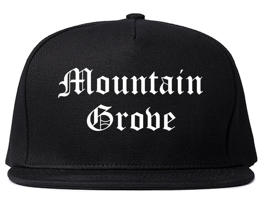 Mountain Grove Missouri MO Old English Mens Snapback Hat Black