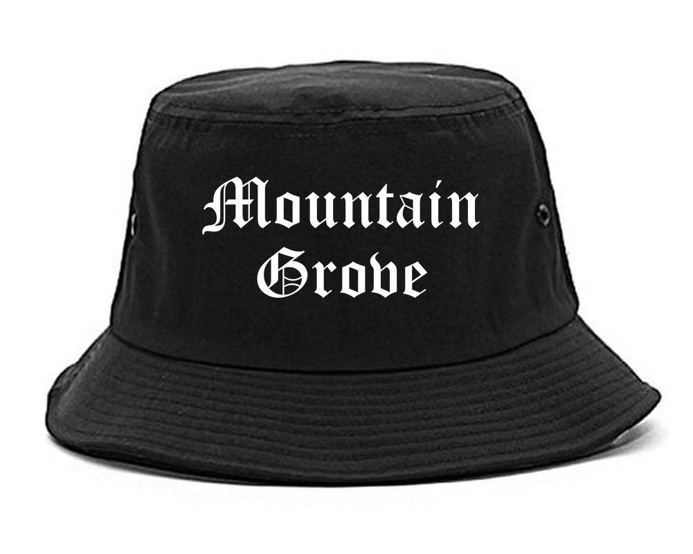 Mountain Grove Missouri MO Old English Mens Bucket Hat Black