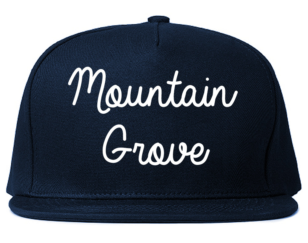 Mountain Grove Missouri MO Script Mens Snapback Hat Navy Blue