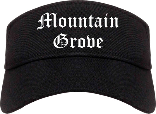 Mountain Grove Missouri MO Old English Mens Visor Cap Hat Black