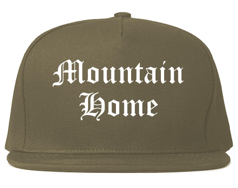 Mountain Home Arkansas AR Old English Mens Snapback Hat Grey