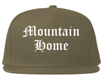 Mountain Home Arkansas AR Old English Mens Snapback Hat Grey