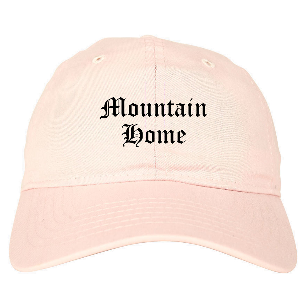 Mountain Home Arkansas AR Old English Mens Dad Hat Baseball Cap Pink