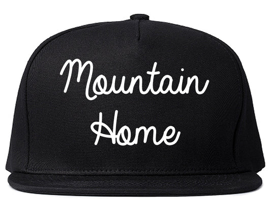 Mountain Home Arkansas AR Script Mens Snapback Hat Black
