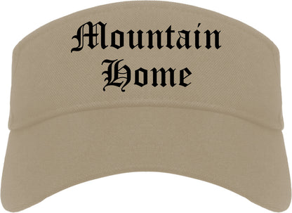 Mountain Home Arkansas AR Old English Mens Visor Cap Hat Khaki