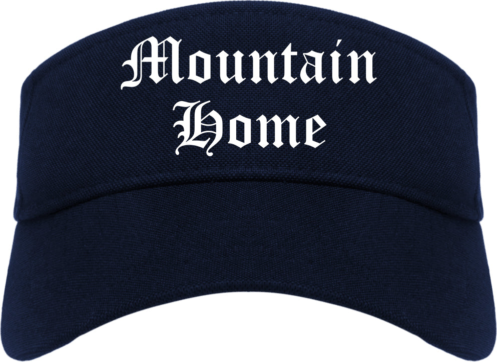 Mountain Home Arkansas AR Old English Mens Visor Cap Hat Navy Blue