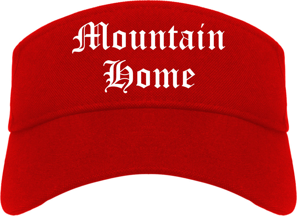 Mountain Home Arkansas AR Old English Mens Visor Cap Hat Red