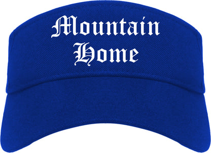 Mountain Home Arkansas AR Old English Mens Visor Cap Hat Royal Blue