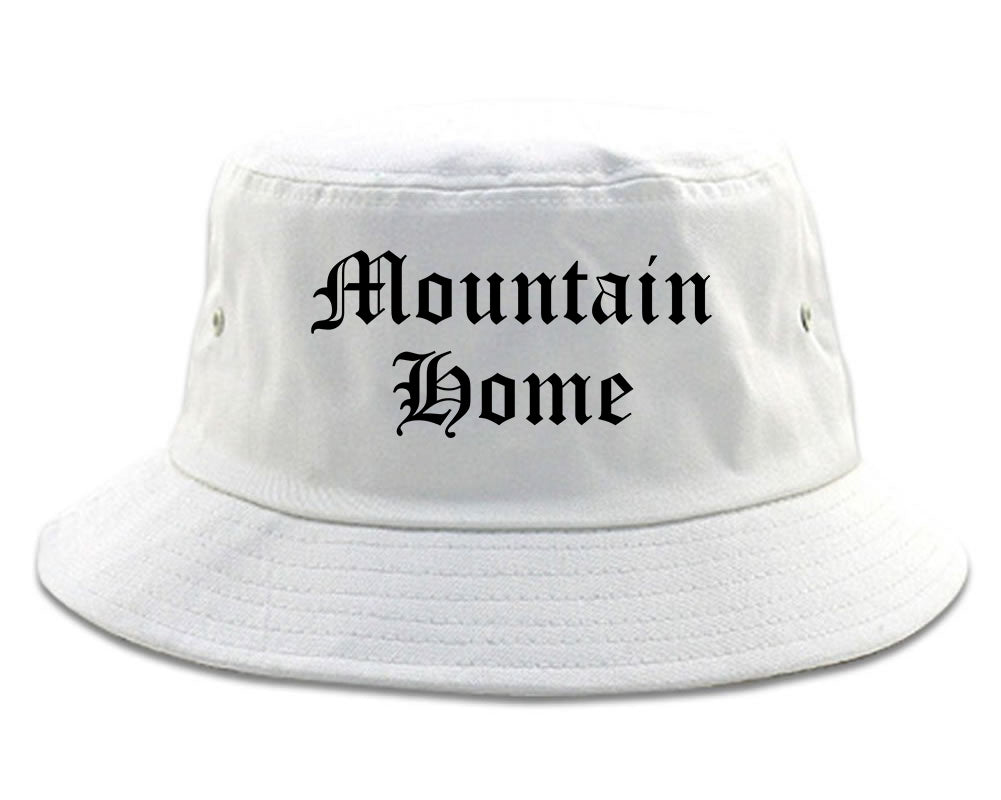 Mountain Home Arkansas AR Old English Mens Bucket Hat White