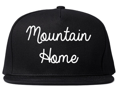 Mountain Home Idaho ID Script Mens Snapback Hat Black