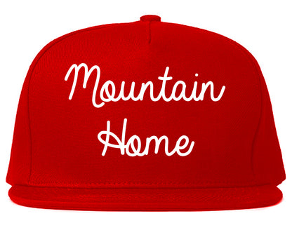 Mountain Home Idaho ID Script Mens Snapback Hat Red