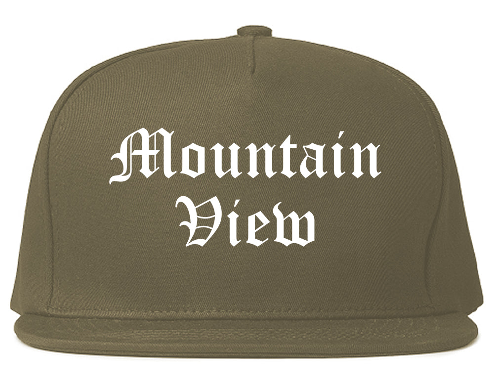 Mountain View California CA Old English Mens Snapback Hat Grey