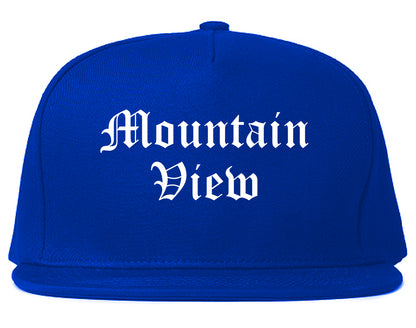 Mountain View California CA Old English Mens Snapback Hat Royal Blue