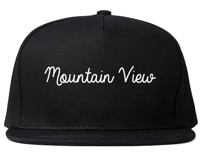 Mountain View California CA Script Mens Snapback Hat Black
