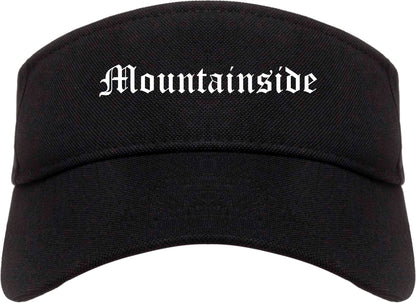 Mountainside New Jersey NJ Old English Mens Visor Cap Hat Black