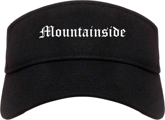 Mountainside New Jersey NJ Old English Mens Visor Cap Hat Black