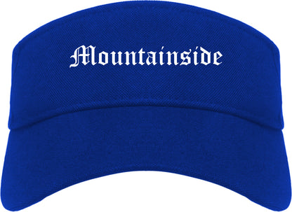 Mountainside New Jersey NJ Old English Mens Visor Cap Hat Royal Blue