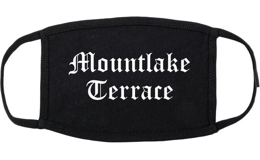 Mountlake Terrace Washington WA Old English Cotton Face Mask Black