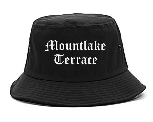 Mountlake Terrace Washington WA Old English Mens Bucket Hat Black