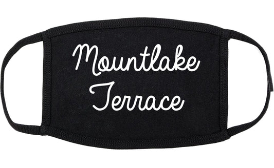Mountlake Terrace Washington WA Script Cotton Face Mask Black