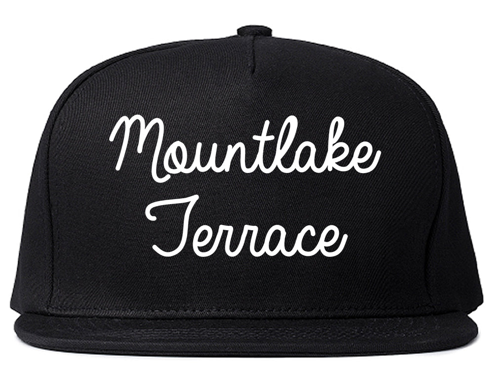 Mountlake Terrace Washington WA Script Mens Snapback Hat Black
