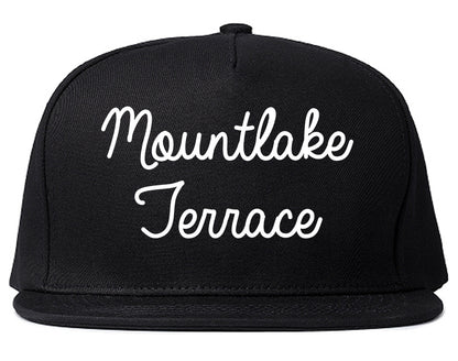 Mountlake Terrace Washington WA Script Mens Snapback Hat Black