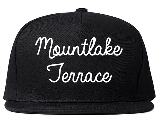Mountlake Terrace Washington WA Script Mens Snapback Hat Black