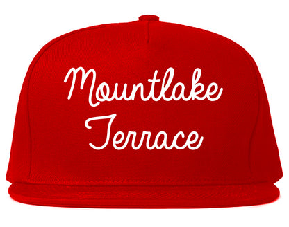 Mountlake Terrace Washington WA Script Mens Snapback Hat Red