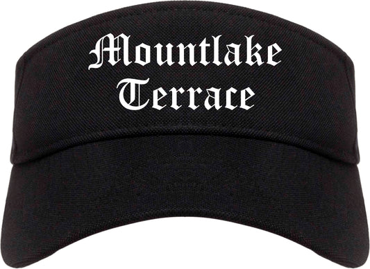 Mountlake Terrace Washington WA Old English Mens Visor Cap Hat Black