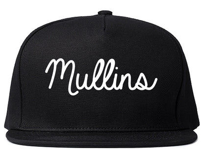 Mullins South Carolina SC Script Mens Snapback Hat Black