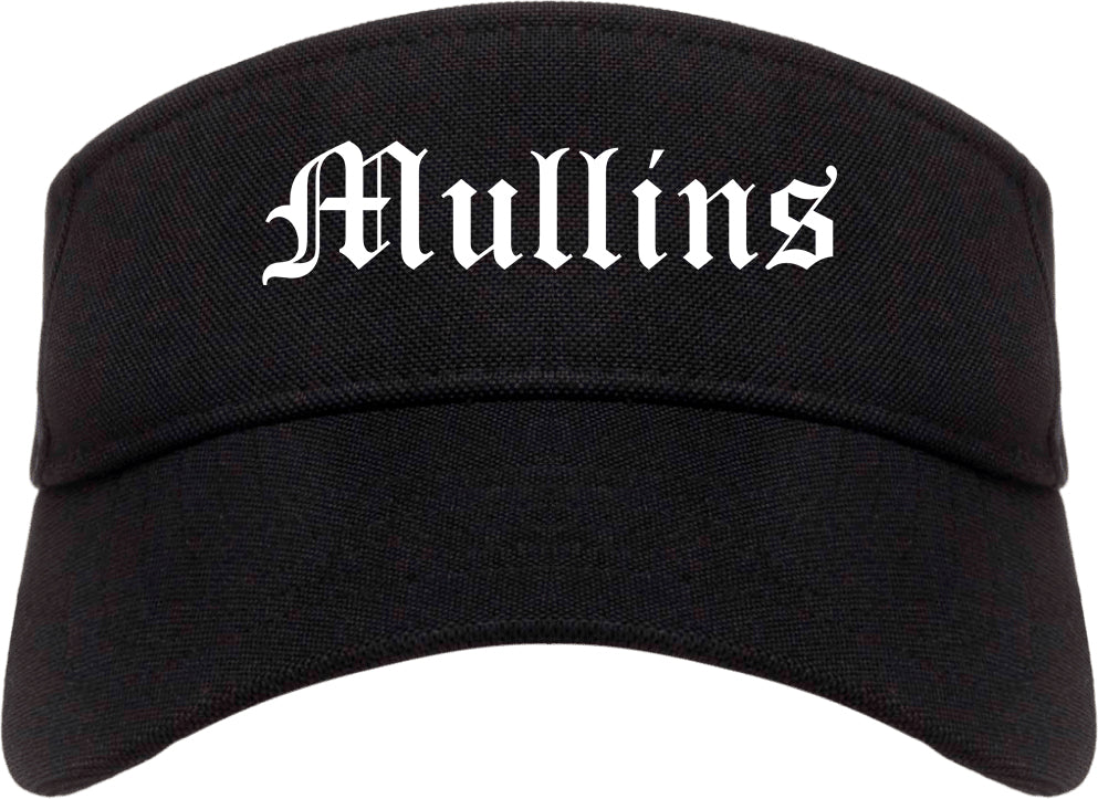 Mullins South Carolina SC Old English Mens Visor Cap Hat Black