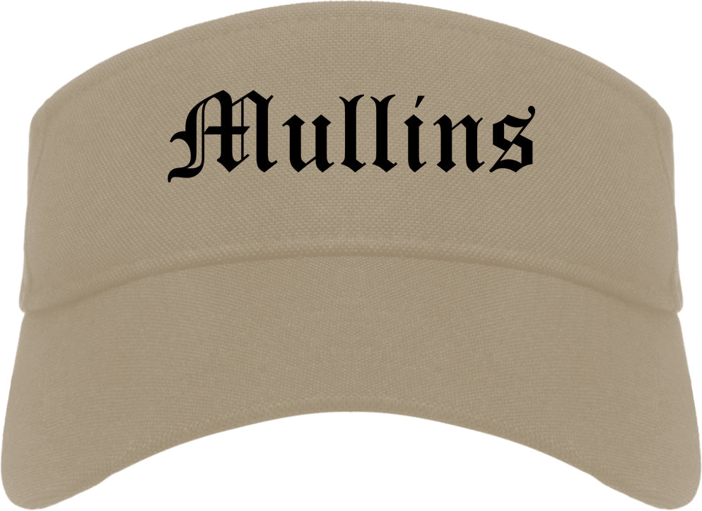 Mullins South Carolina SC Old English Mens Visor Cap Hat Khaki