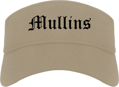 Mullins South Carolina SC Old English Mens Visor Cap Hat Khaki