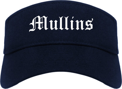 Mullins South Carolina SC Old English Mens Visor Cap Hat Navy Blue