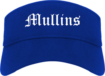 Mullins South Carolina SC Old English Mens Visor Cap Hat Royal Blue