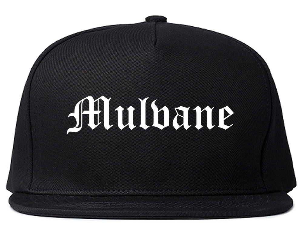 Mulvane Kansas KS Old English Mens Snapback Hat Black