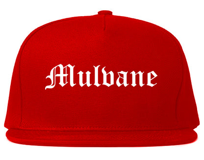 Mulvane Kansas KS Old English Mens Snapback Hat Red