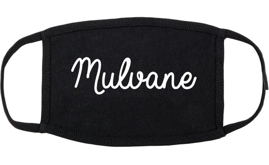 Mulvane Kansas KS Script Cotton Face Mask Black