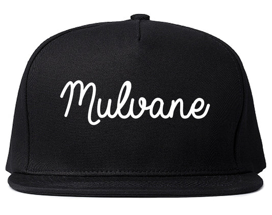 Mulvane Kansas KS Script Mens Snapback Hat Black