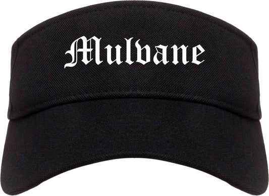 Mulvane Kansas KS Old English Mens Visor Cap Hat Black