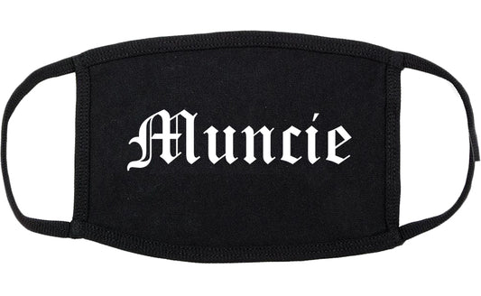 Muncie Indiana IN Old English Cotton Face Mask Black