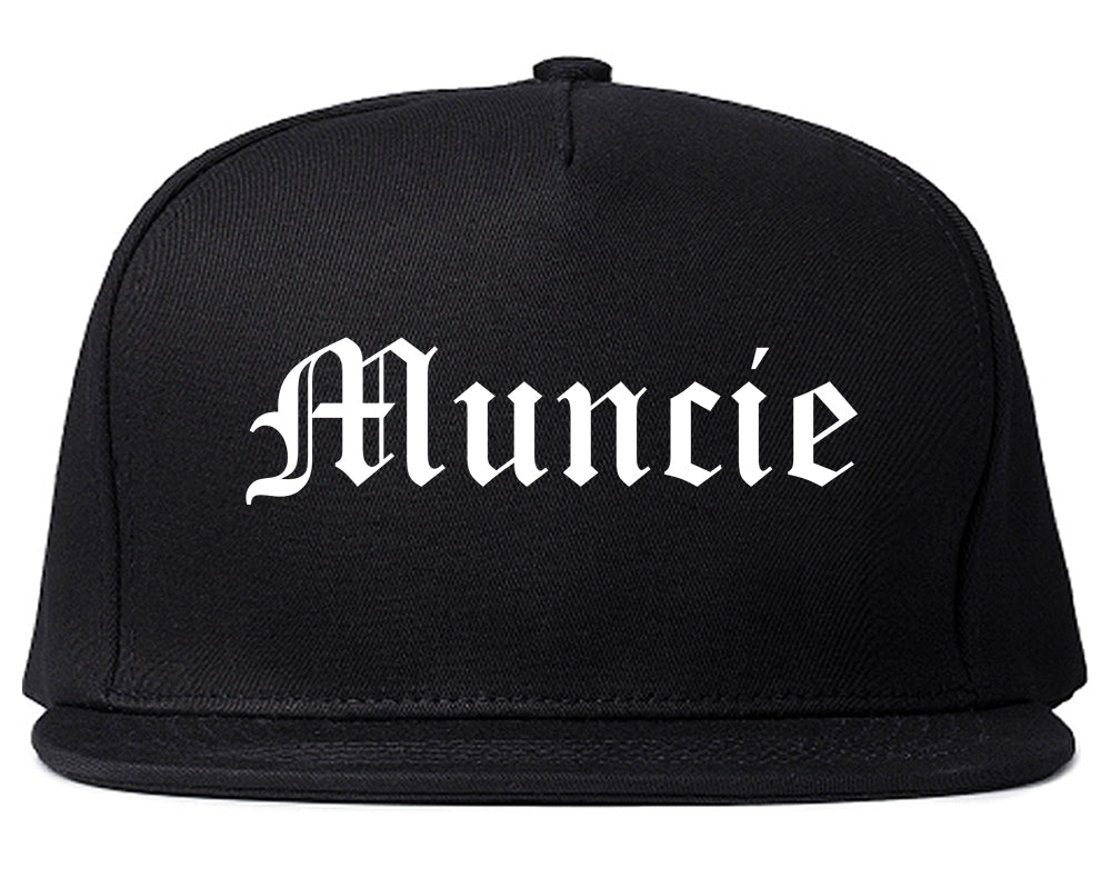 Muncie Indiana IN Old English Mens Snapback Hat Black