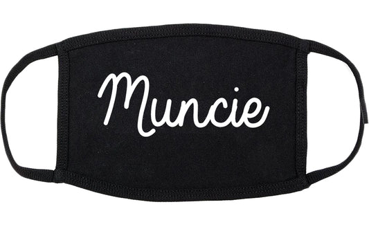 Muncie Indiana IN Script Cotton Face Mask Black