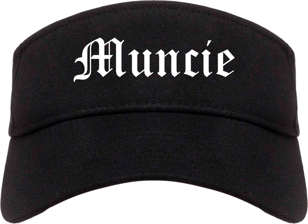 Muncie Indiana IN Old English Mens Visor Cap Hat Black